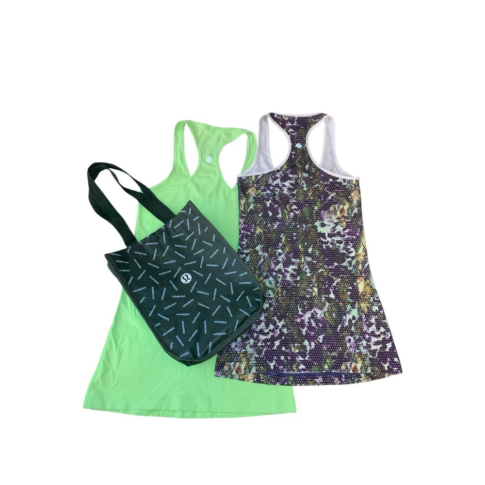 Lululemon Cool Racerback Tank Top Womens 4 Lime Green Neon Athletic‎ Sporty
